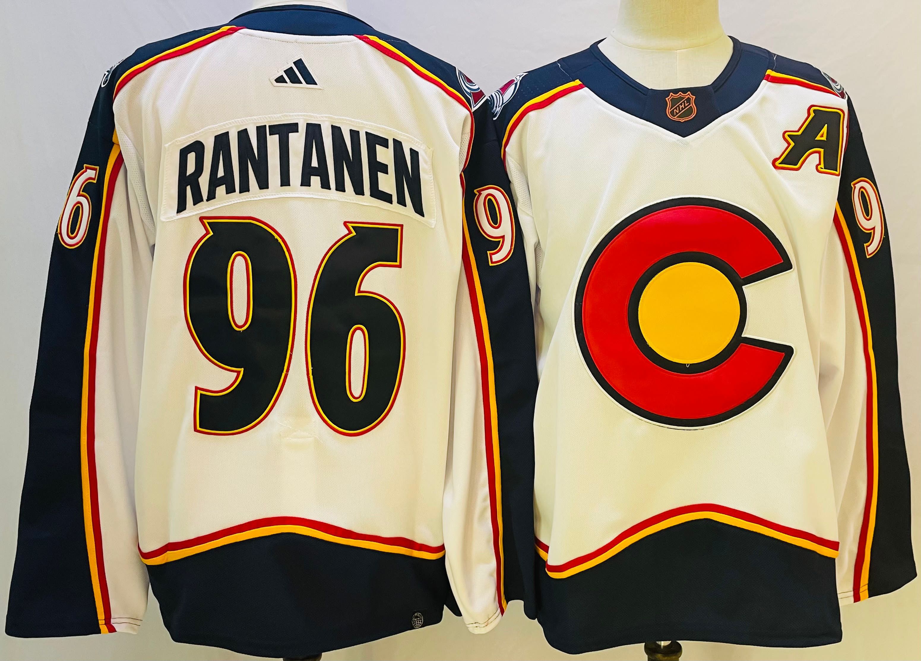 Men Colorado Avalanche 96 Rantanen Cream Throwback 2022 Adidas NHL Jersey